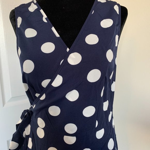 Polka Dot Knot Side Wrap Dress - Picture 10 of 11